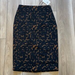Theory Black and Brown Pencil Skirt